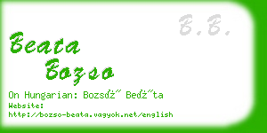 beata bozso business card